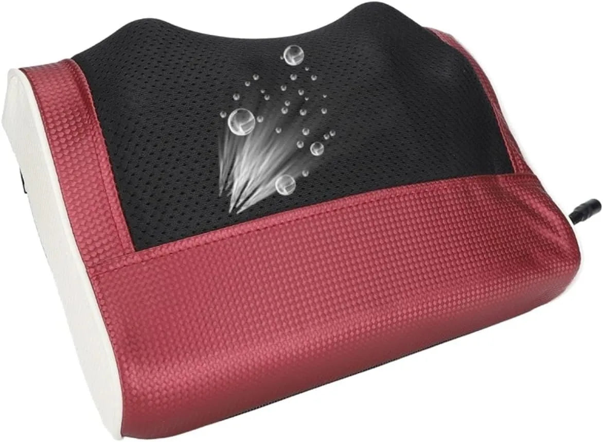 Electric Massage Pillow Vibrator for Neck, Back & Waist Pain Relief β Adjustable Speed, Premium PU Leather