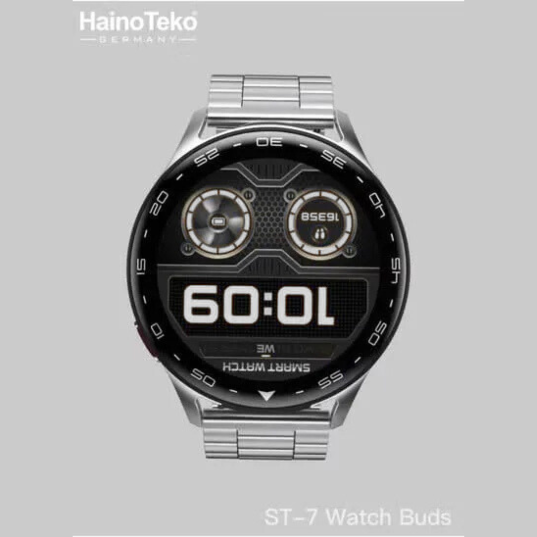Haino Teko PowerBand ST7 – 2 in 1 Smartwatch with Built-in Wireless Earbuds