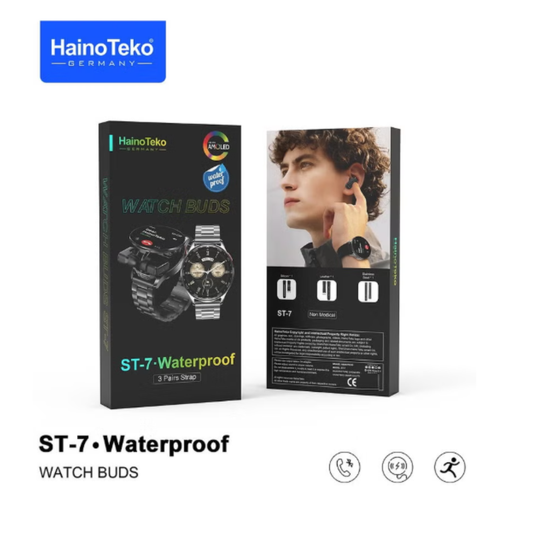 Haino Teko PowerBand ST7 – 2 in 1 Smartwatch with Built-in Wireless Earbuds