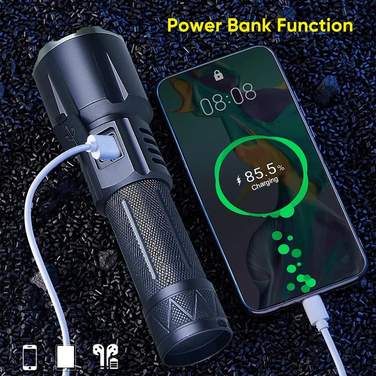 2-Pack LED Flashlights – High Power Rechargeable Torch for Camping, Hiking & Home Use